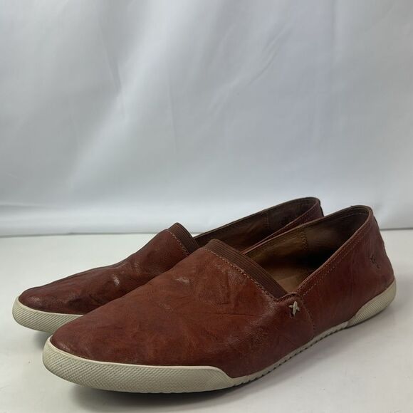 Frye Melanie Brown Leather Women's Slip On Shoes - Picture 7 of 13